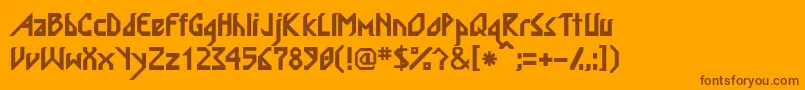 フォントValmarsskBold – オレンジの背景に茶色のフォント