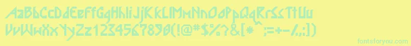 ValmarsskBold-Schriftart – Grüne Schriften auf gelbem Hintergrund