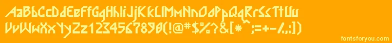 Weitere Informationen zur ValmarsskBold-Schriftart ValmarsskBold-Schriftart – Gelbe Schriften auf orangefarbenem Hintergrund