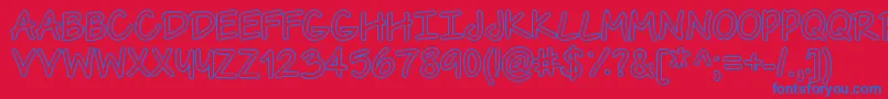 TheUrbanWayHollow Font – Blue Fonts on Red Background