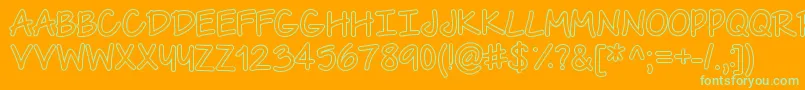 TheUrbanWayHollow-Schriftart – Grüne Schriften auf orangefarbenem Hintergrund