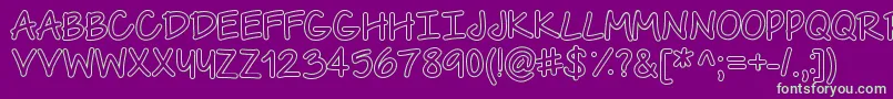 TheUrbanWayHollow Font – Green Fonts on Purple Background