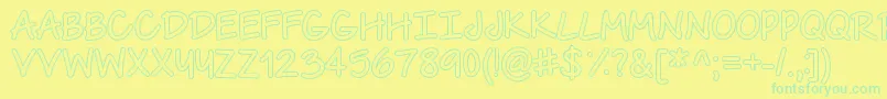 TheUrbanWayHollow Font – Green Fonts on Yellow Background