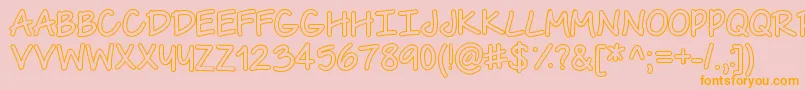 フォントTheUrbanWayHollow – オレンジの文字がピンクの背景にあります。