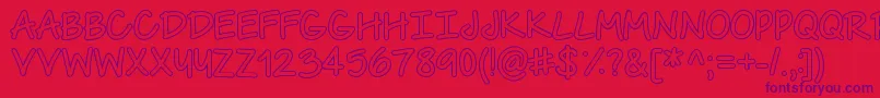 TheUrbanWayHollow Font – Purple Fonts on Red Background