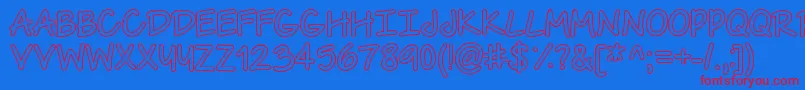 TheUrbanWayHollow Font – Red Fonts on Blue Background