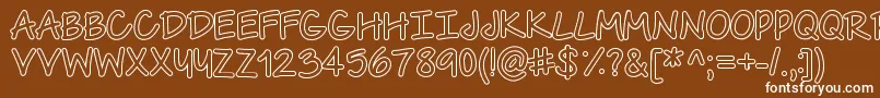 TheUrbanWayHollow-Schriftart – Weiße Schriften auf braunem Hintergrund