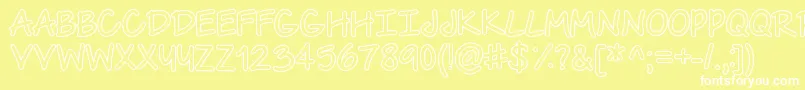 Fonte TheUrbanWayHollow – fontes brancas em um fundo amarelo