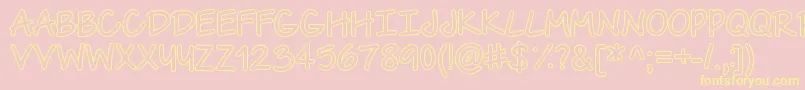 TheUrbanWayHollow Font – Yellow Fonts on Pink Background