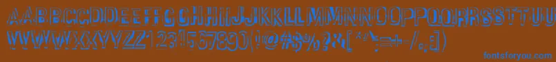 Garbedgec-Schriftart – Blaue Schriften auf braunem Hintergrund