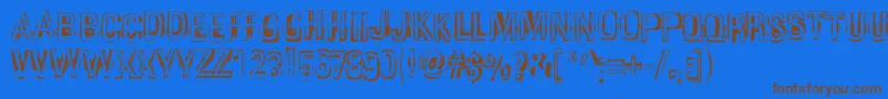 Garbedgec-Schriftart – Braune Schriften auf blauem Hintergrund