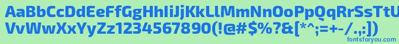 Exo2.0Extrabold Font – Blue Fonts on Green Background