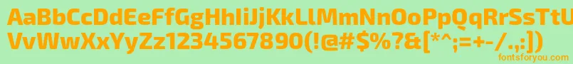 Exo2.0Extrabold Font – Orange Fonts on Green Background