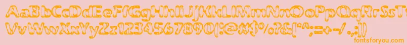 WeatheredBrk-Schriftart – Orangefarbene Schriften auf rosa Hintergrund