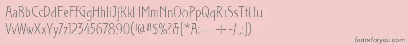 StocletItcLight-fontti – harmaat kirjasimet vaaleanpunaisella taustalla