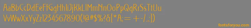 フォントStocletItcLight – オレンジの文字は灰色の背景にあります。