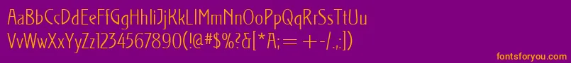 StocletItcLight Font – Orange Fonts on Purple Background