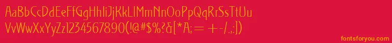 StocletItcLight Font – Orange Fonts on Red Background