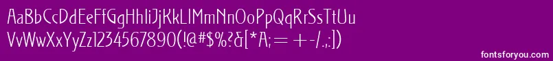 StocletItcLight Font – White Fonts on Purple Background