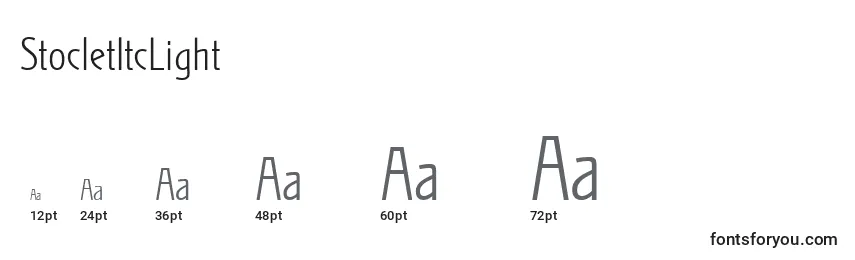 StocletItcLight Font Sizes
