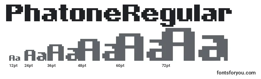 PhatoneRegular Font Sizes