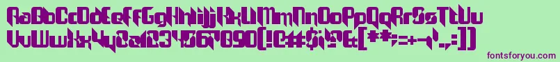 TheJoyFacade Font – Purple Fonts on Green Background
