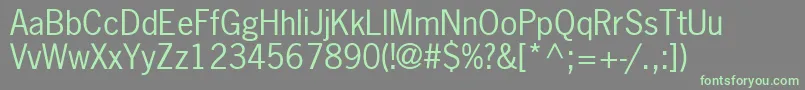 NewsGothicLt-fontti – vihreät fontit harmaalla taustalla