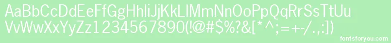 NewsGothicLt Font – White Fonts on Green Background