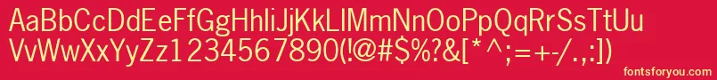 NewsGothicLt Font – Yellow Fonts on Red Background