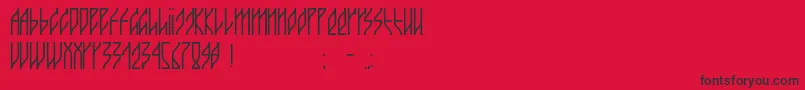 フォントGuacamayo – 赤い背景に黒い文字