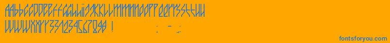 Guacamayo Font – Blue Fonts on Orange Background