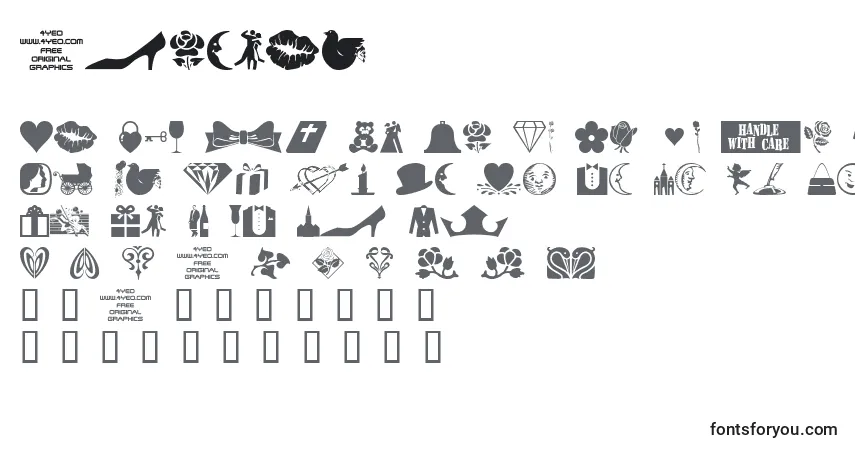 Schriftart 4yeoval – Alphabet, Zahlen, spezielle Symbole