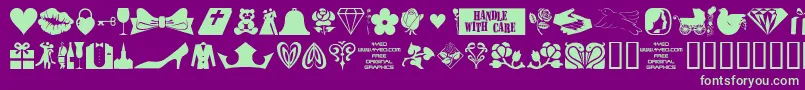 4yeoval Font – Green Fonts on Purple Background