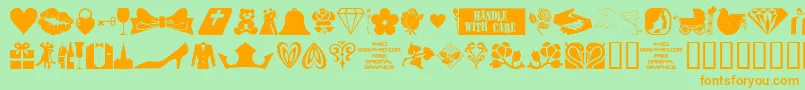 4yeoval Font – Orange Fonts on Green Background