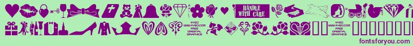 4yeoval Font – Purple Fonts on Green Background