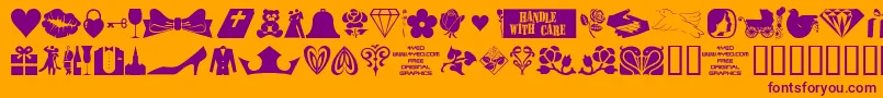 4yeoval Font – Purple Fonts on Orange Background
