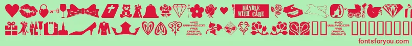 4yeoval Font – Red Fonts on Green Background
