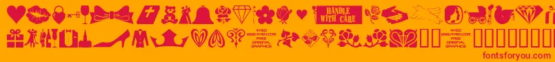 4yeoval Font – Red Fonts on Orange Background