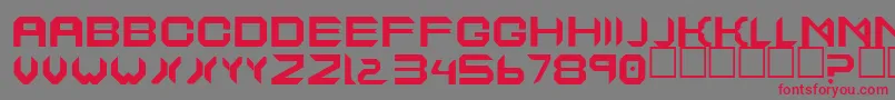 フォントEtheralCut – 赤い文字の灰色の背景