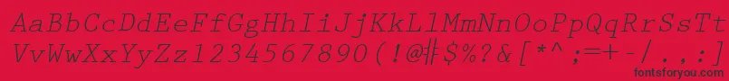 PrestigeEliteLtSlanted Font – Black Fonts on Red Background