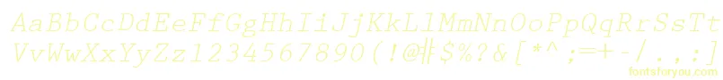 Шрифт PrestigeEliteLtSlanted – жёлтые шрифты
