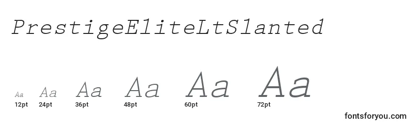 PrestigeEliteLtSlanted Font Sizes