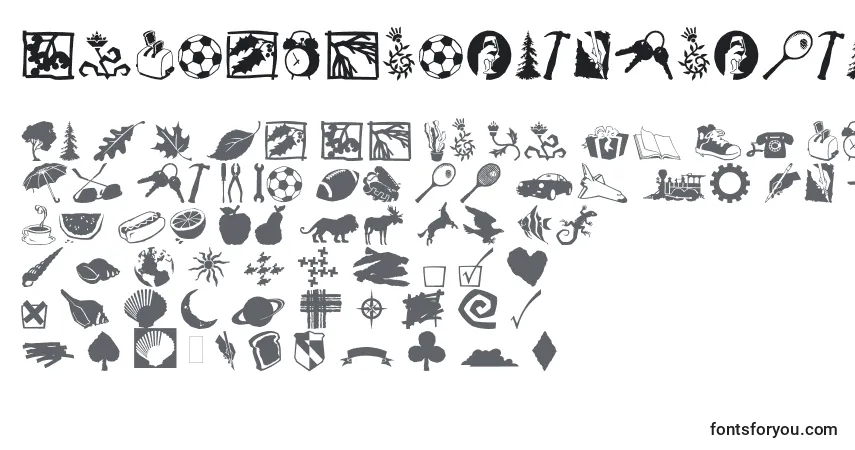Czcionka DfIncidentalsLetPlain.2.0 – alfabet, cyfry, specjalne znaki