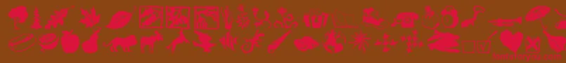 DfIncidentalsLetPlain.2.0 Font – Red Fonts on Brown Background