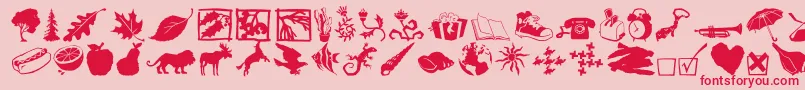 DfIncidentalsLetPlain.2.0 Font – Red Fonts on Pink Background