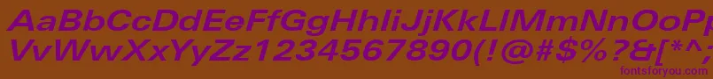 UniversNextProBoldExtendedItalic Font – Purple Fonts on Brown Background