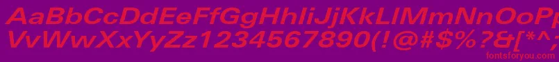 UniversNextProBoldExtendedItalic Font – Red Fonts on Purple Background