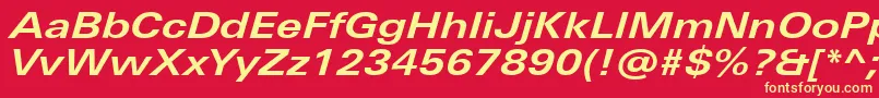 UniversNextProBoldExtendedItalic Font – Yellow Fonts on Red Background