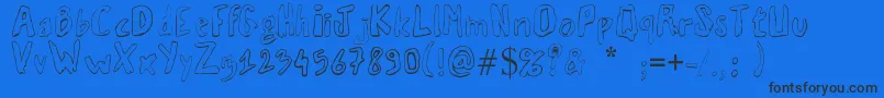 Шрифт Vaille02 – чёрные шрифты на синем фоне