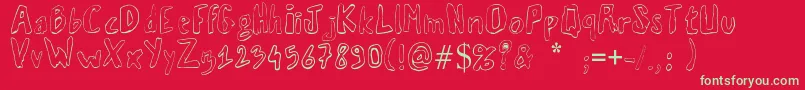 フォントVaille02 – 赤い背景に緑の文字